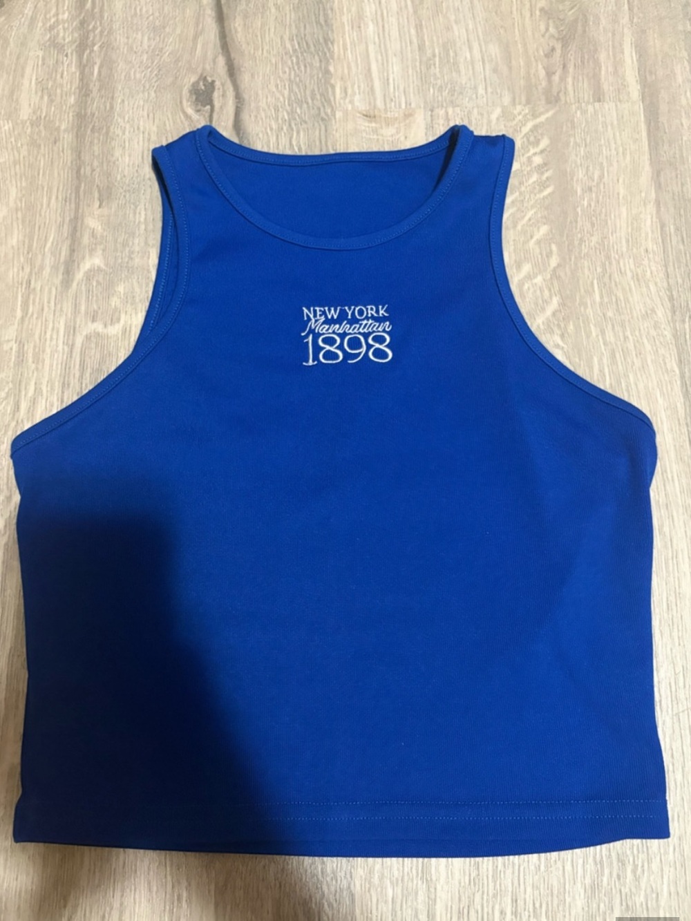 3 for $14 SHEIN Royal Blue Tank Top with 'New York Manhattan 1898' size small